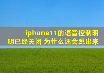 iphone11的语音控制明明已经关闭 为什么还会跳出来